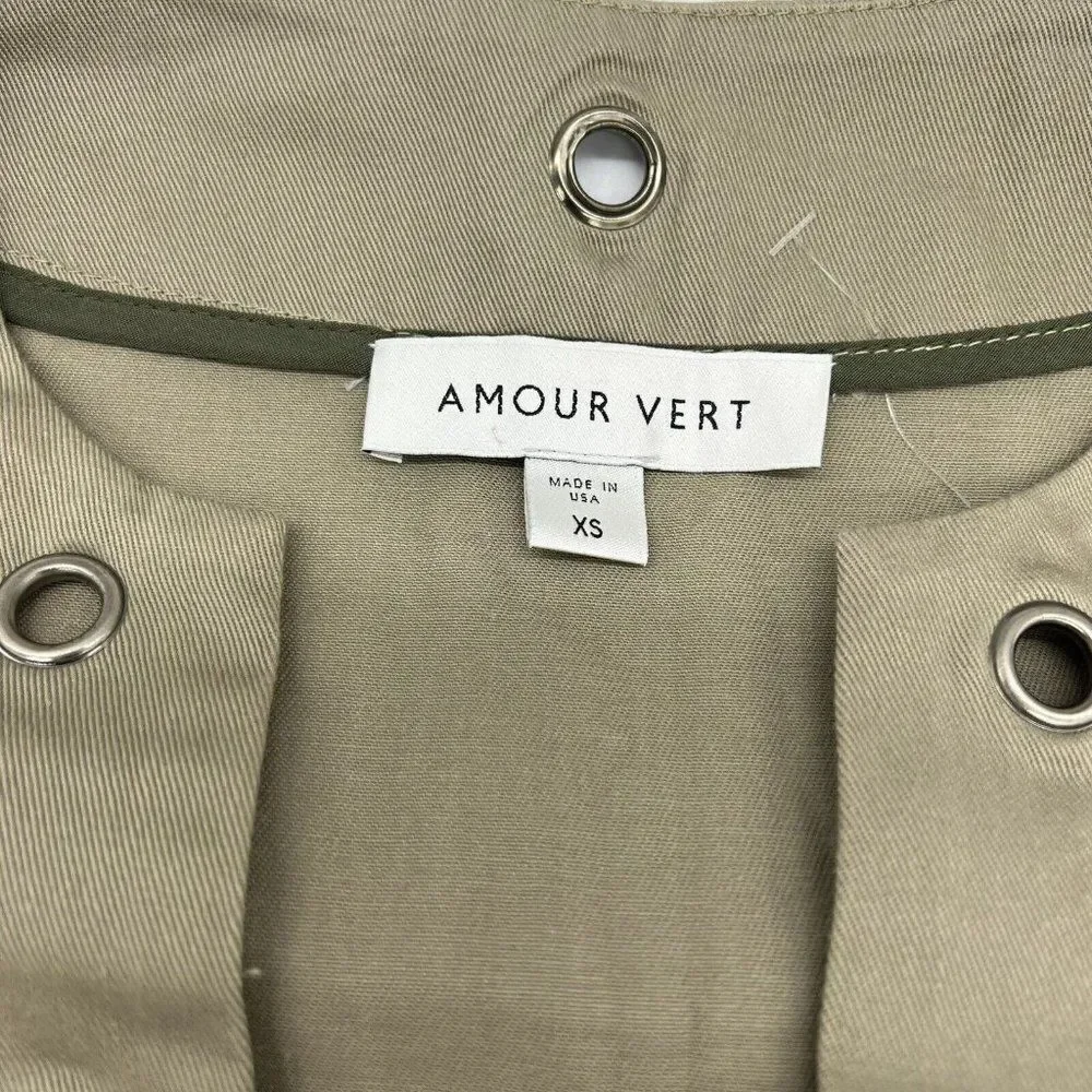 Amour Vert Military Green A Line Dress size XS Organic Cotton